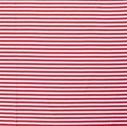 Baumwolljersey Streifen 10mm - rot/weiss