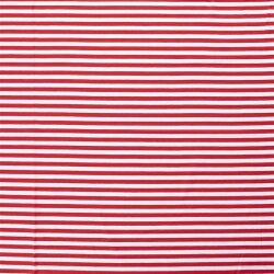 Baumwolljersey Streifen 10mm - rot/weiss