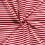 Baumwolljersey Streifen 10mm - rot/weiss