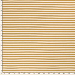 Baumwolljersey Streifen 10mm - senf/weiss