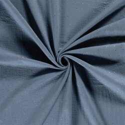 Musselin verstreute Goldtupfen – jeansblau