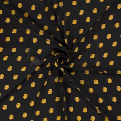 Chiffon große Punkte senfgelb