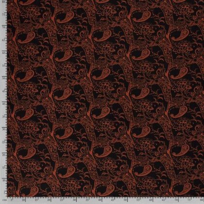 Viskose Crêpe Paisley rostrot