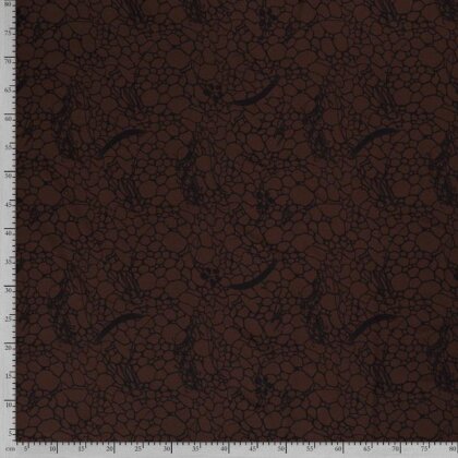 Polyesterjersey Blumenmuster -  braun