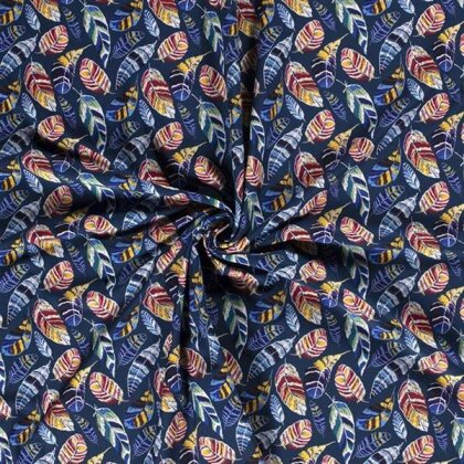 Softshell Digital bunte Federn petrol