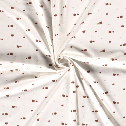 Baumwolljersey kleine Äpfel- creme