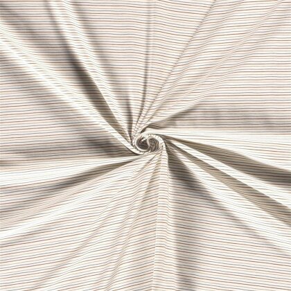 Baumwolljersey feine beige Streifen - creme