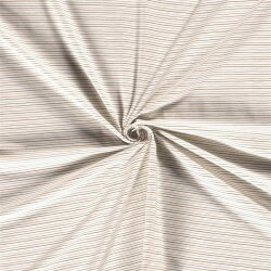 Baumwolljersey feine beige Streifen - creme