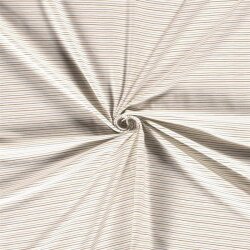 Baumwolljersey feine beige Streifen - creme