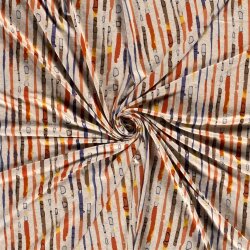 Viskose Leinen Jersey Aquarell Streifen - creme