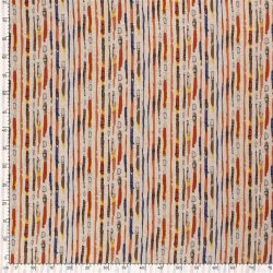 Viskose Leinen Jersey Aquarell Streifen - creme
