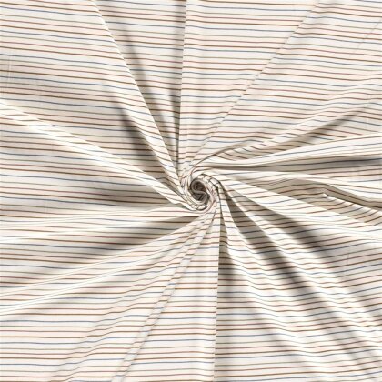 Baumwolljersey bunte Streifen- creme