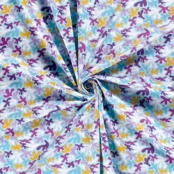 Baumwolljersey bunte Formen - hellblau