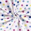 French Terry grosse bunte Punkte - weiss