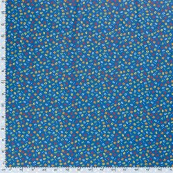 Baumwollpopeline bunte Buchstaben - royalblau