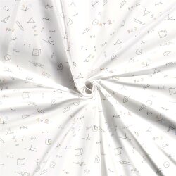 Baumwollpopeline Geometrie - weiss