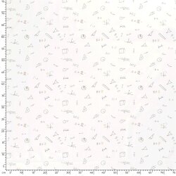 Baumwollpopeline Geometrie - weiss