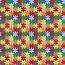 Baumwollpopeline buntes Puzzle - rot