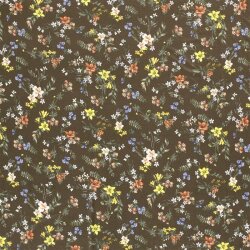 Viskose Jersey bunte Blümchen - oliv