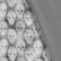 Softshell Digital gestrickte Totenköpfe - stahlgrau