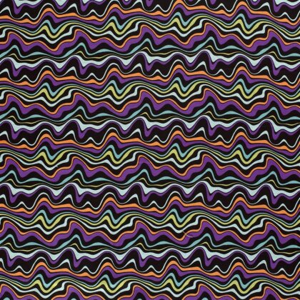 Alpenfleece wilde bunte Linien - schwarz