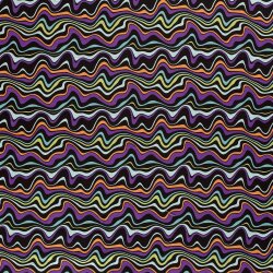 Alpenfleece wilde bunte Linien - schwarz