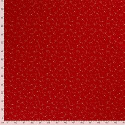 Baumwollpopeline Foliendruck Sternenhimmel - rot
