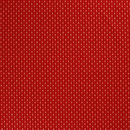 Baumwollpopeline Foliendruck kleine Weihnachtsbäume - rot