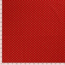 Baumwollpopeline Foliendruck kleine Weihnachtsbäume - rot