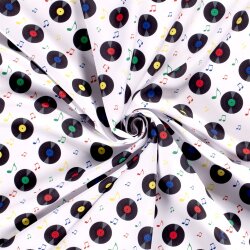 Modestoff Dekostoff Schallplatten  - weiss