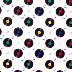Modestoff Dekostoff Schallplatten  - weiss