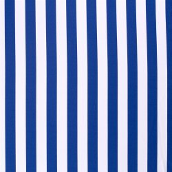 Modestoff Dekostoff breite Blockstreifen - weiss/blau