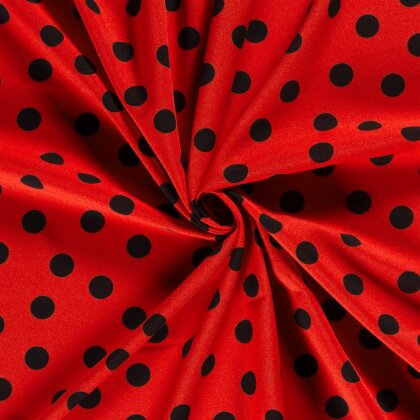 Modestoff Dekostoff wilde Dots - rot/schwarz