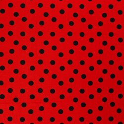 Modestoff Dekostoff wilde Dots - rot/schwarz