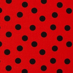 Modestoff Dekostoff wilde Dots - rot/schwarz