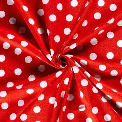 Modestoff Dekostoff wilde Dots - rot/weiss