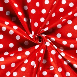 Modestoff Dekostoff wilde Dots - rot/weiss