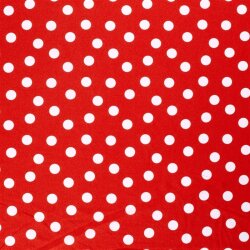 Modestoff Dekostoff wilde Dots - rot/weiss