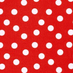 Modestoff Dekostoff wilde Dots - rot/weiss