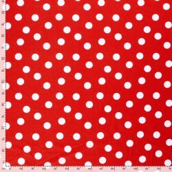 Modestoff Dekostoff wilde Dots - rot/weiss