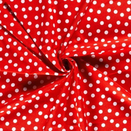Modestoff Dekostoff Dots - rot/weiss