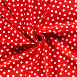 Modestoff Dekostoff Dots - rot/weiss