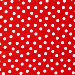 Modestoff Dekostoff Dots - rot/weiss