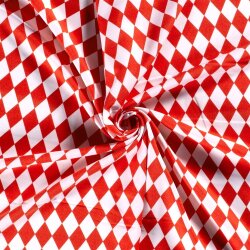 Modestoff Dekostoff Rauten - weiss/rot