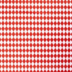 Modestoff Dekostoff Rauten - weiss/rot