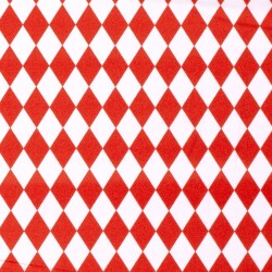 Modestoff Dekostoff Rauten - weiss/rot