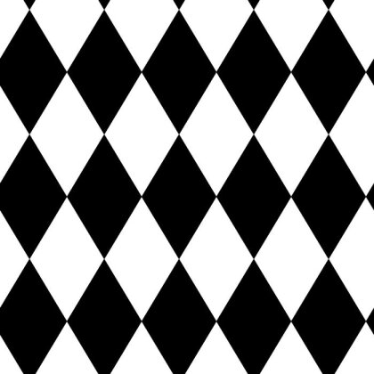 Modestoff Dekostoff Rauten - weiss/schwarz