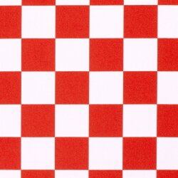 Modestoff Dekostoff Schachmuster - weiss/rot