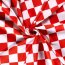 Modestoff Dekostoff Schachmuster - weiss/rot