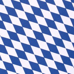 Modestoff Dekostoff grosse Rauten - weiss/blau